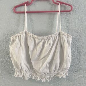 White Cotton Crop Top size small